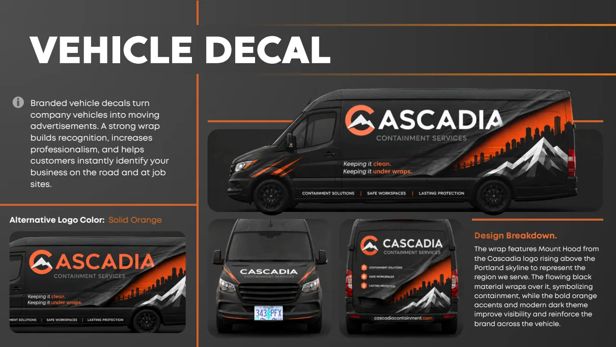 Cascadia vehicle decal design